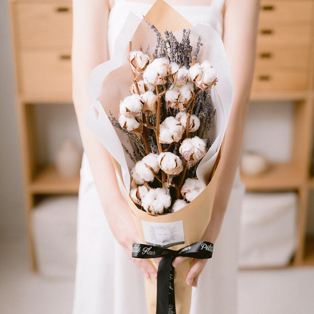 Cotton And Lavender Bouquet