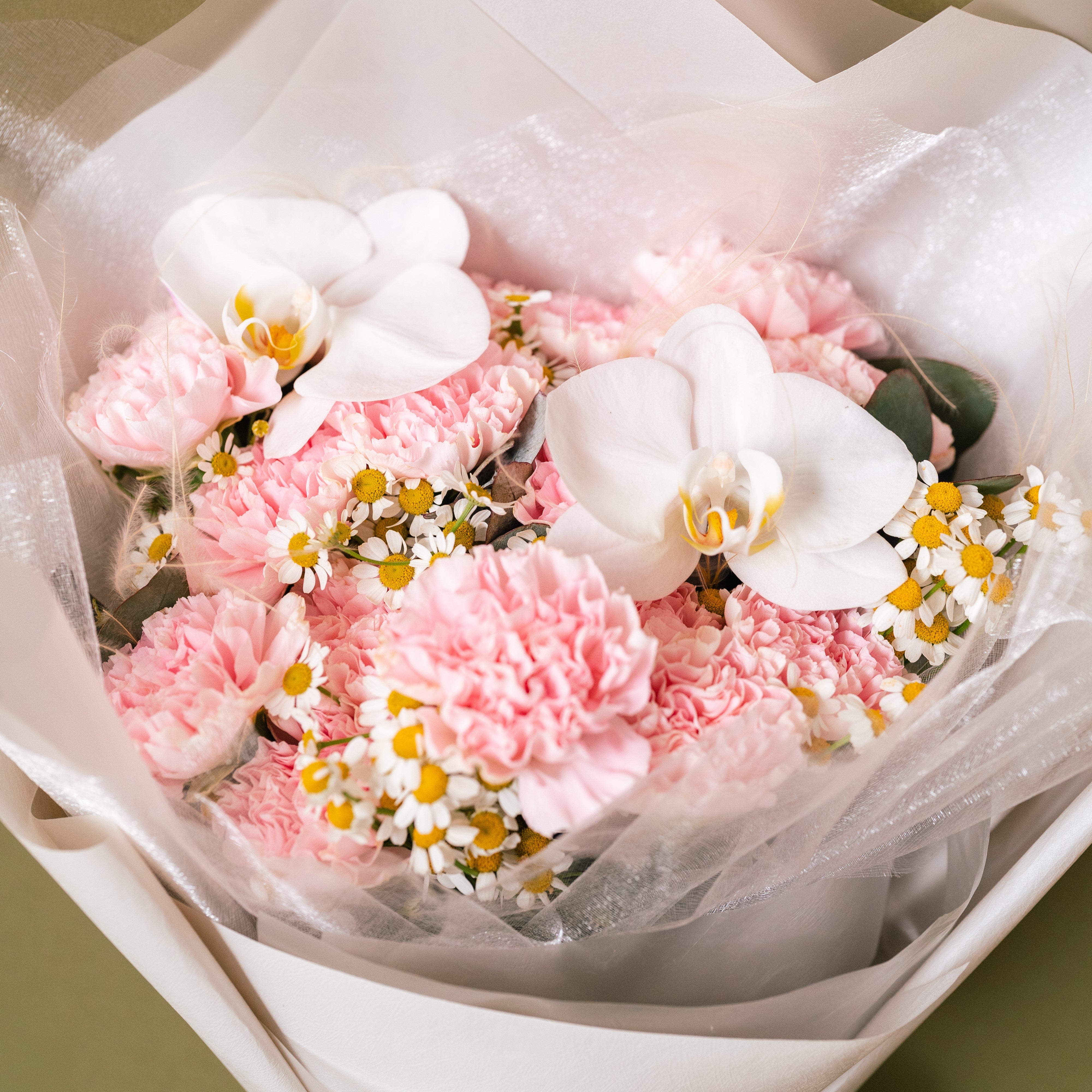 Carnation And Phalaepnosis Bouquet