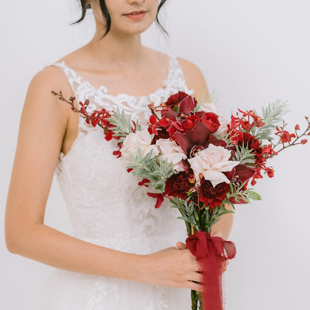 Cymbidium And Carnation Bridal Bouquet