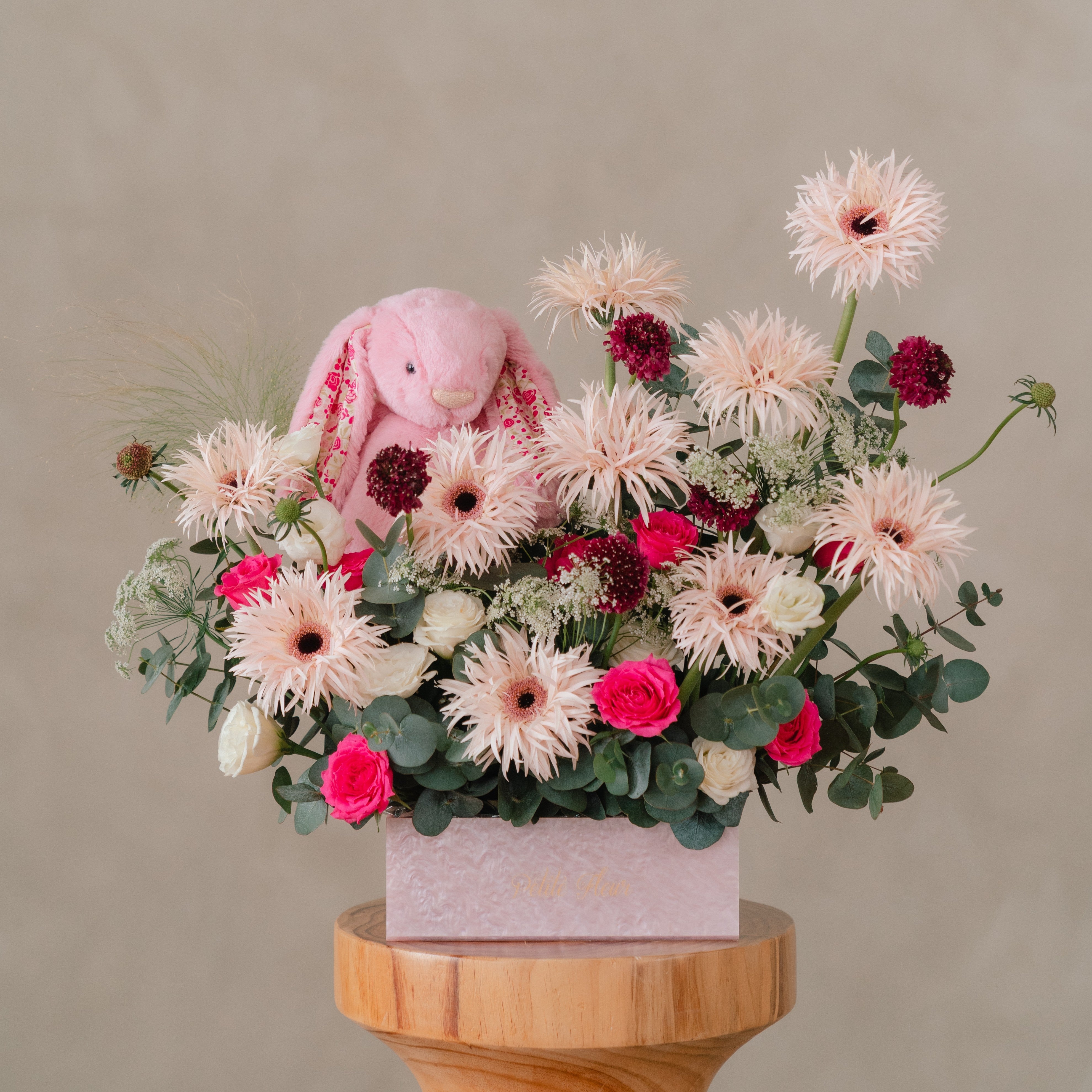 Jellycat Blushkin Bunny and Cheerful Holland Gerberas