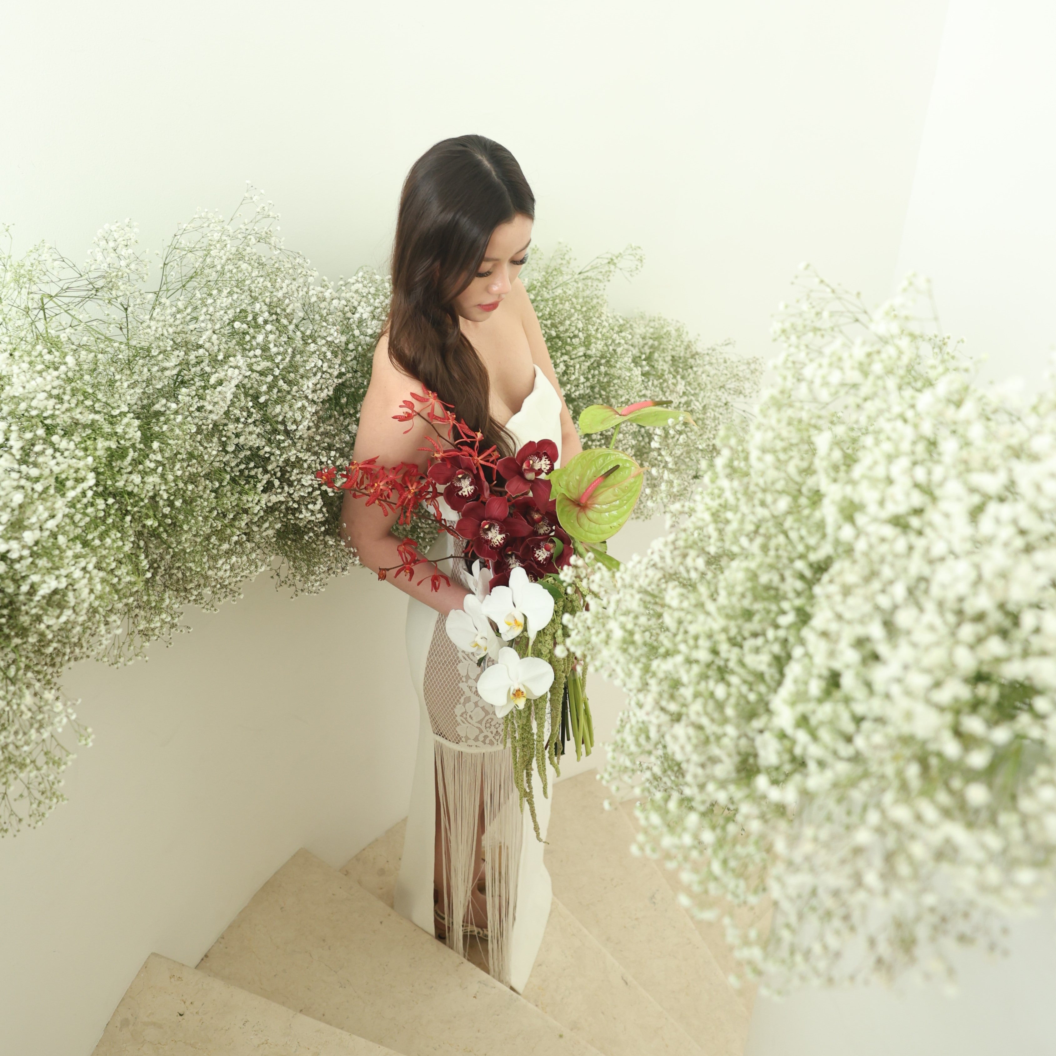 Crimson Orchid Elegance Bridal Bouquet