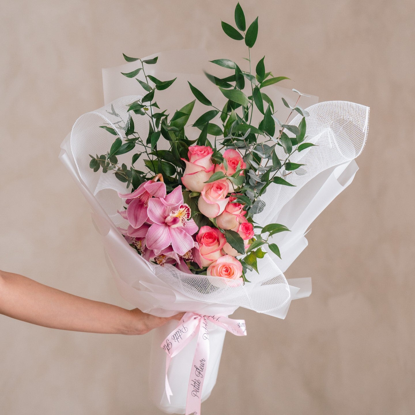 Luxe Cymbidium & Rose Bouquet