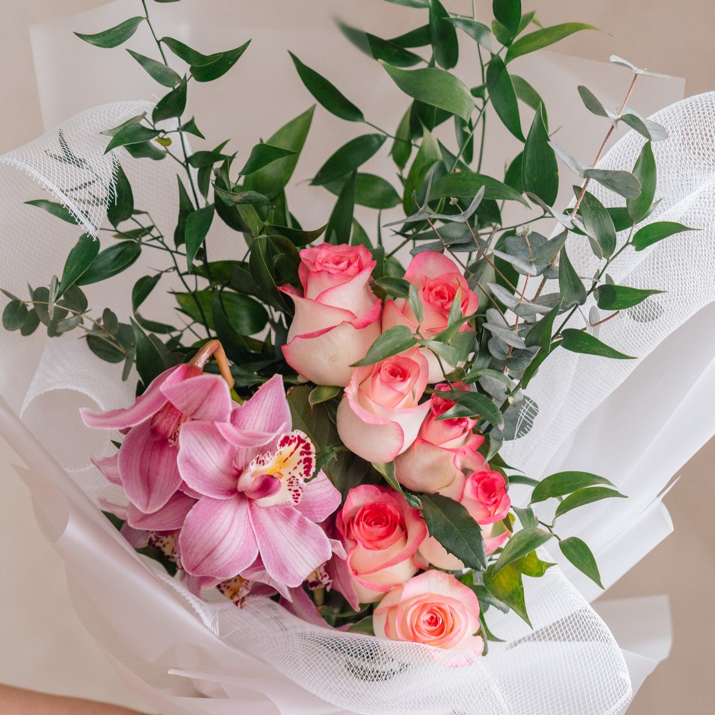 Luxe Cymbidium & Rose Bouquet