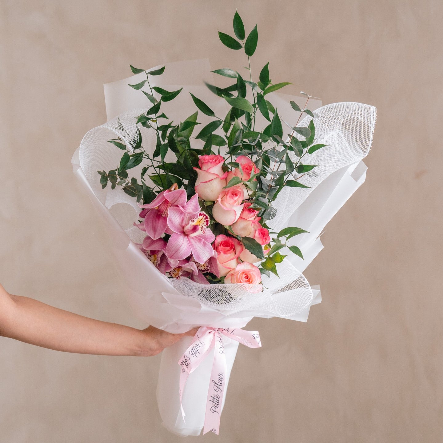 Luxe Cymbidium & Rose Bouquet