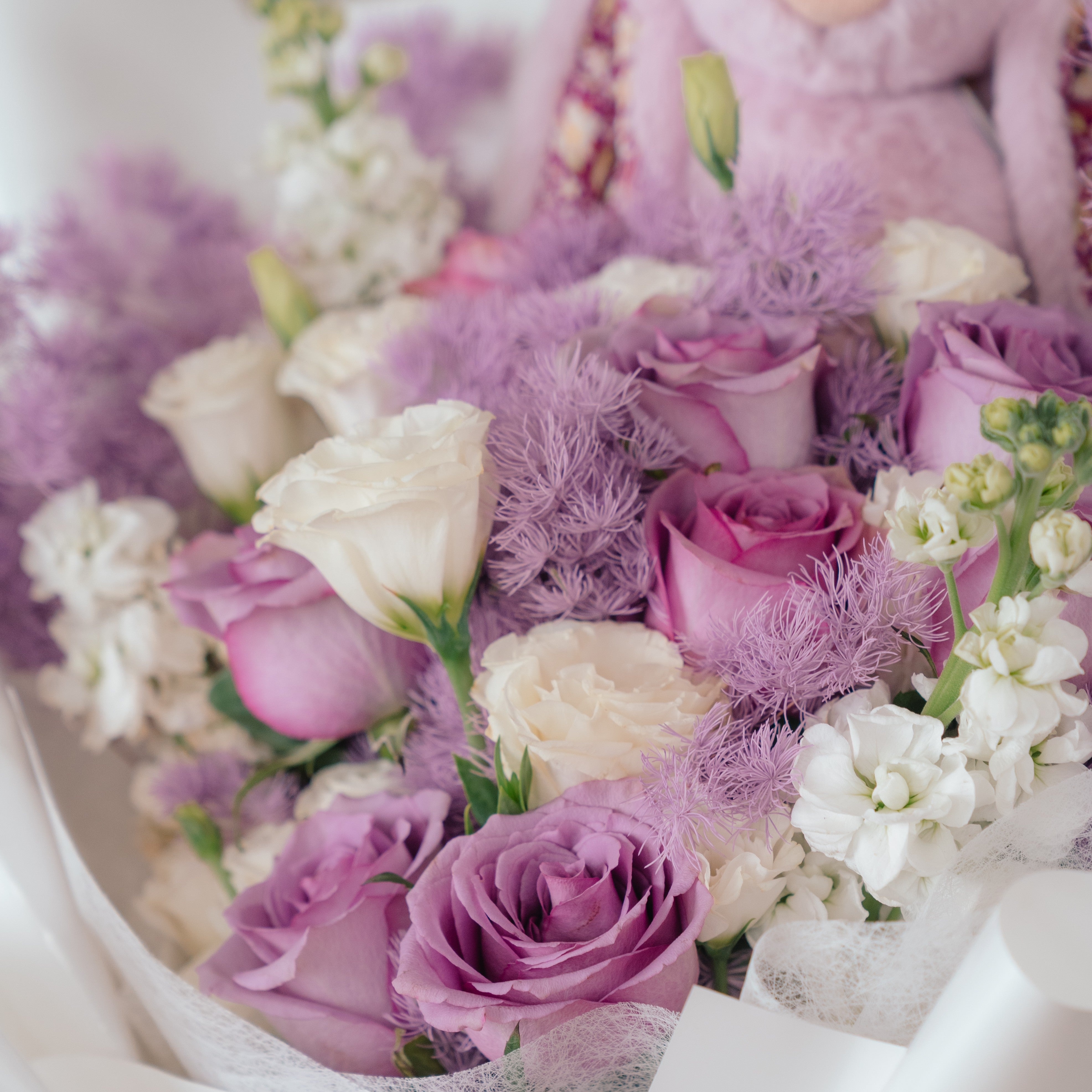 Jellycat Thistlepop Bunny and Purple Rose Bouquet