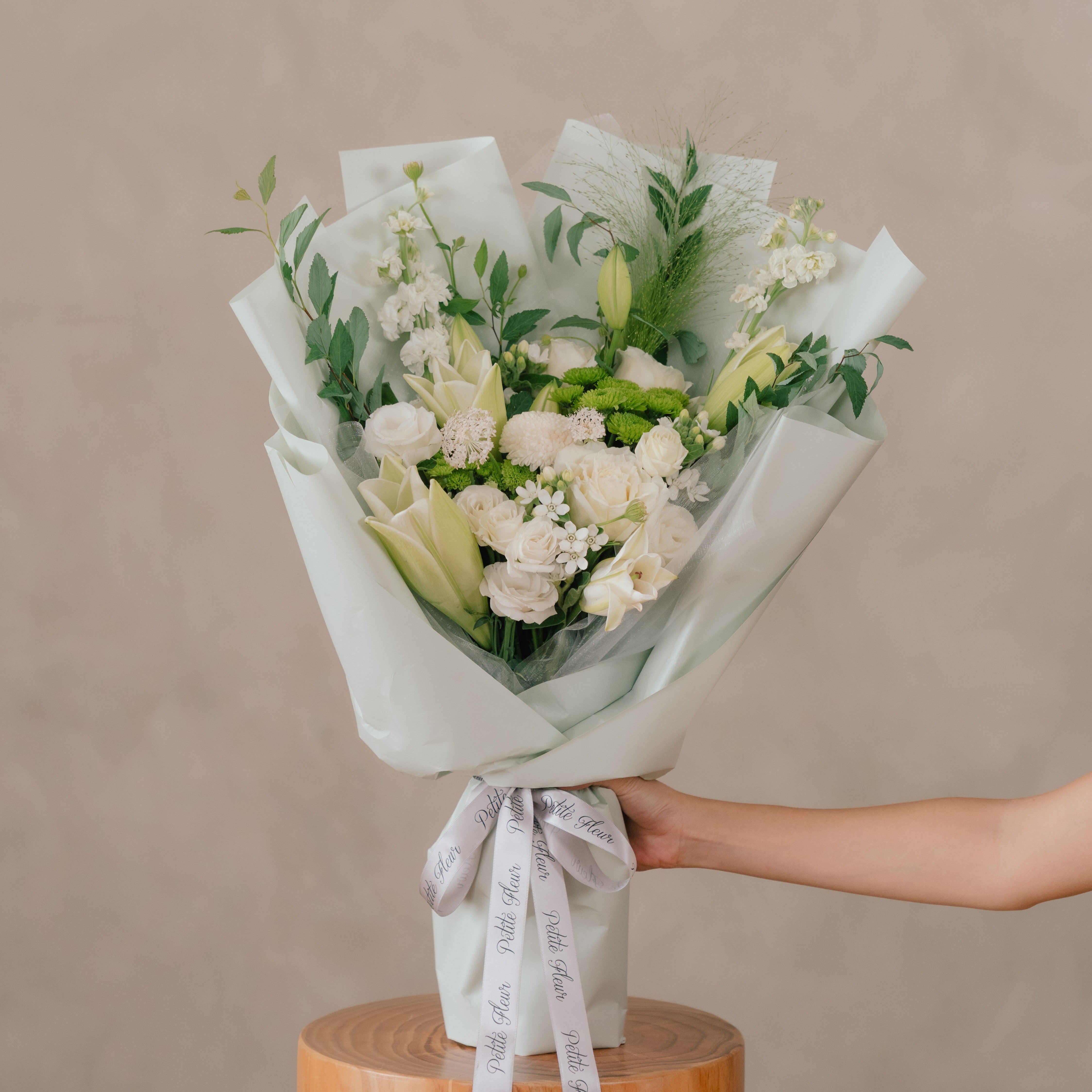 Ivory Grace – Lily and Roses Bouquet