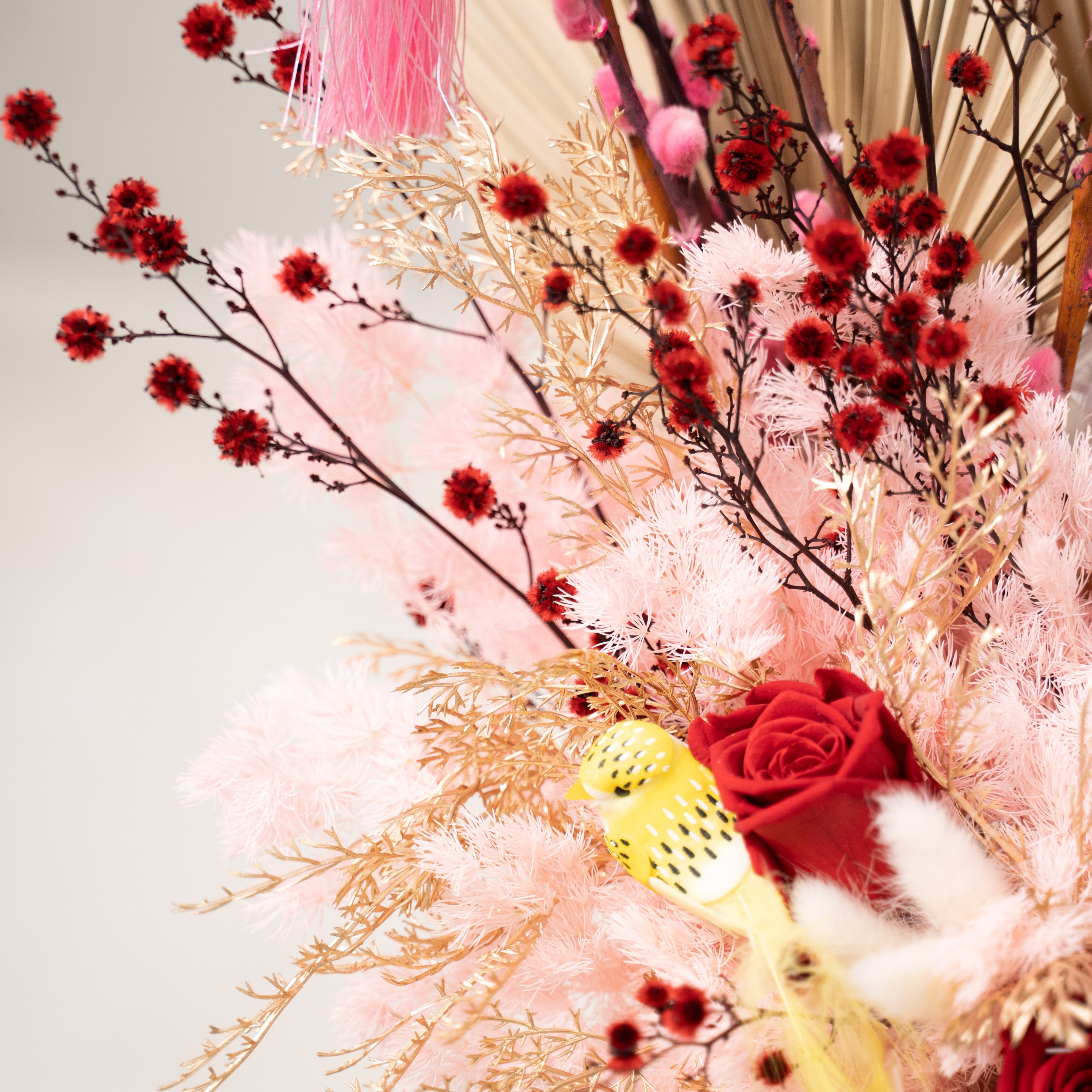 Auspicious Bloom Basket– Preserved Flowers